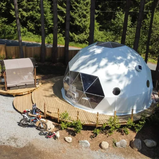 تصویر چادر گنبدی لوکس 8 متری با قاب آلومینیومی ژئودزیک Igloo